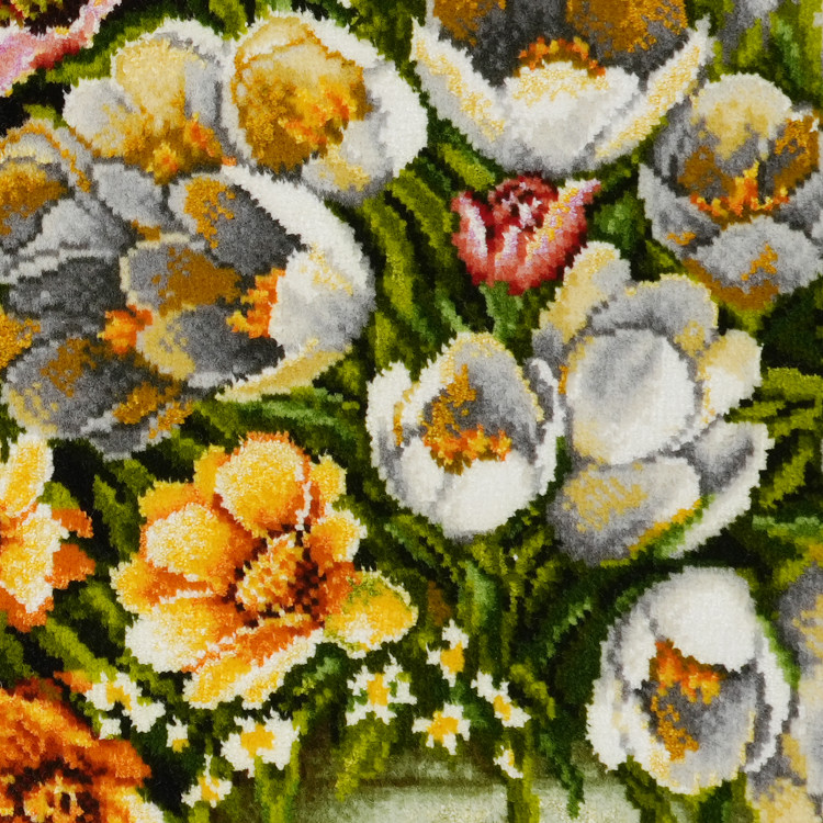 تابلو فرش دستباف طرح گلدان سفالی تبریز کد RNS-02-00036